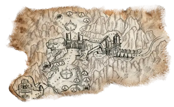 Karte: Ork-Enklave mit der Position von Ork-Schmied