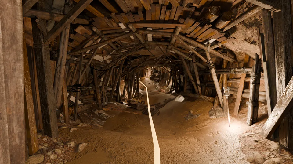 Start: wooden tunnel behind the gate