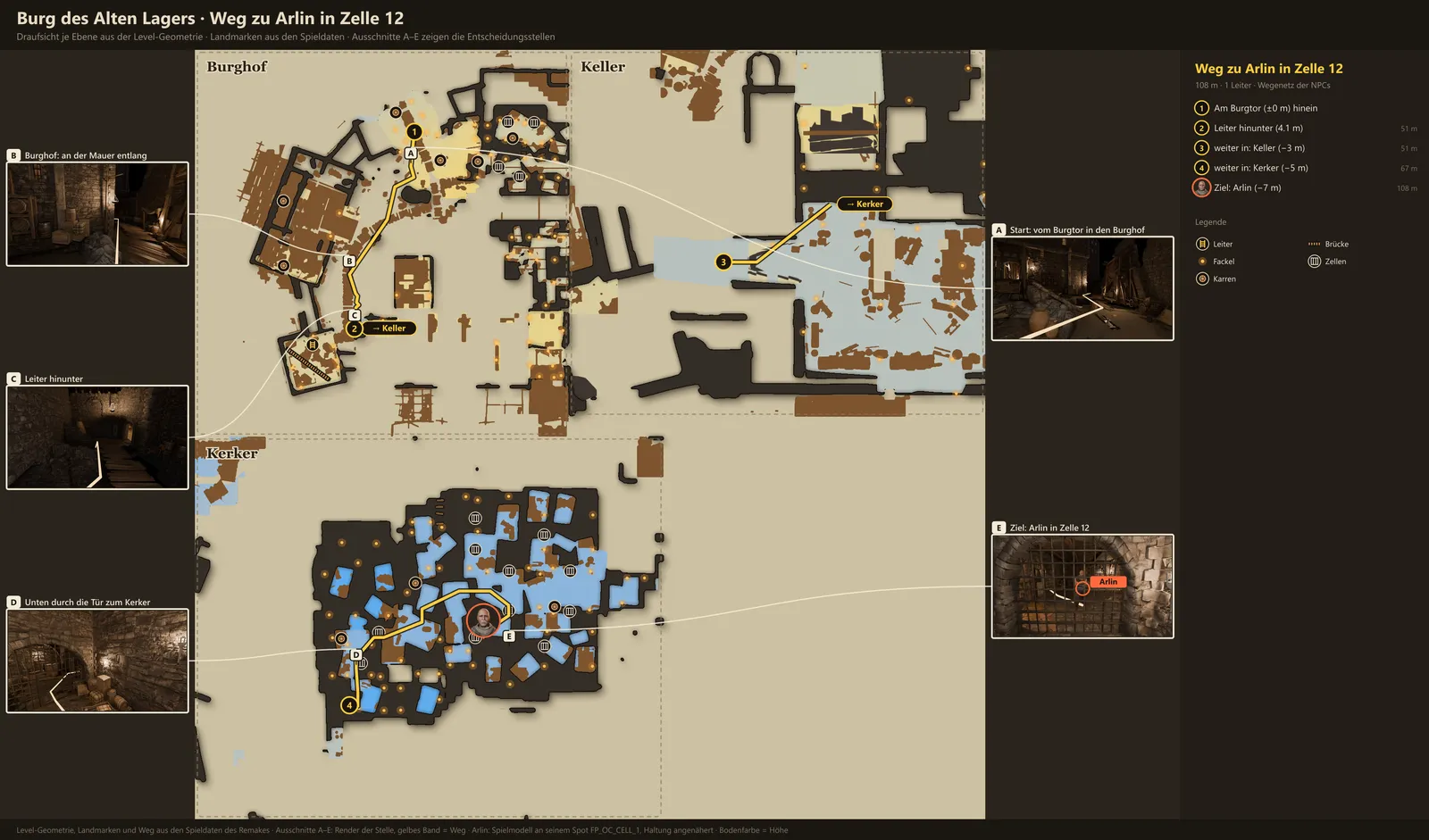 Path to Arlin in Cell 12: Map