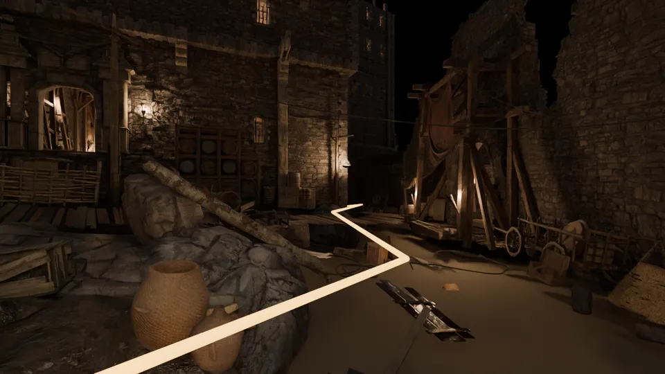 Start: from the castle gate into the courtyard