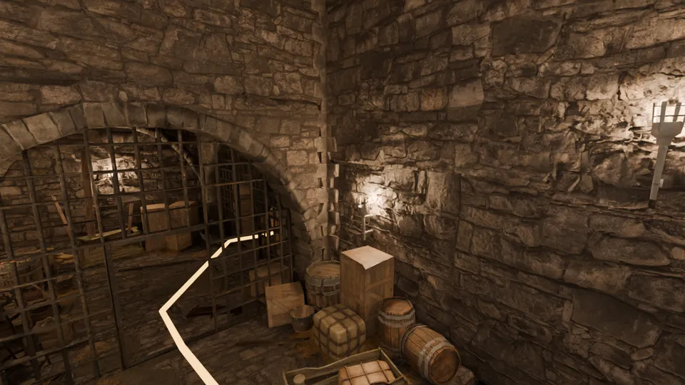 Down through the door to the dungeon