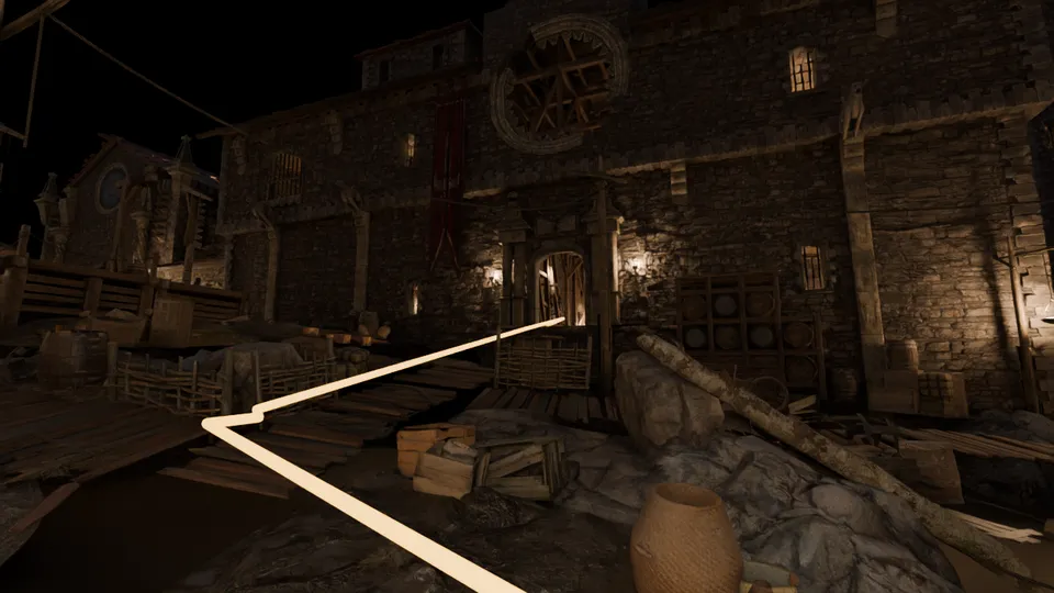 Start: from the castle gate into the courtyard